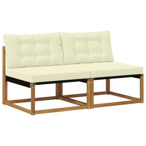 vidaXL 2 pc Sofa de milieu ext&eacute;rieur Bois d'Acacia Massif Naturel