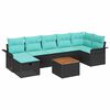 vidaXL Ensemble de canap&eacute; de jardin 8 pc Noir Poly rotin