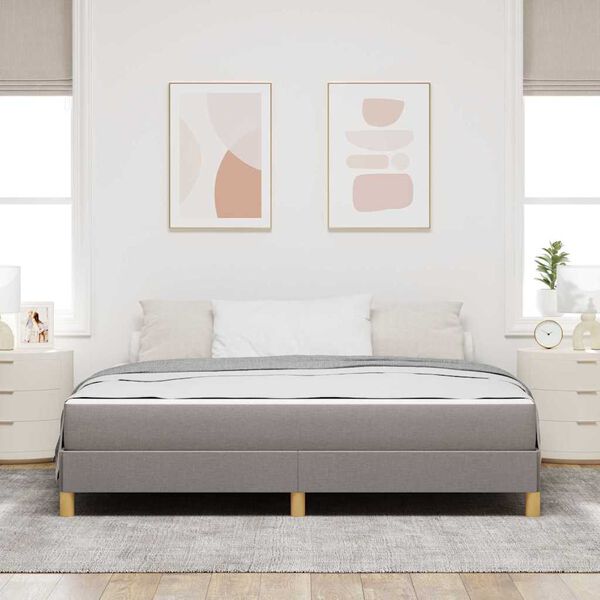 vidaXL Lit &agrave; ressorts avec matelas Taupe 180 x 200 cm tissu
