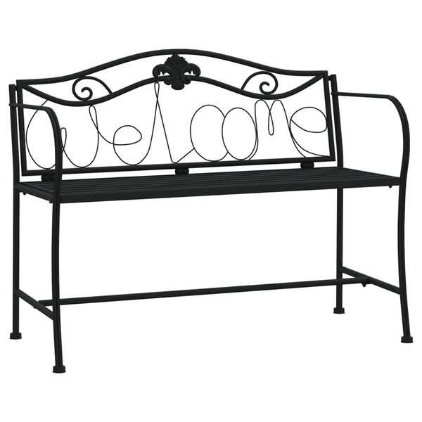 vidaXL Banc de jardin 2 places 104 cm Noir Acier