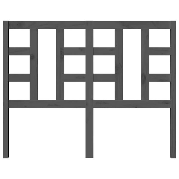 vidaXL T&ecirc;te de lit Gris 126x4x100 cm Bois massif de pin