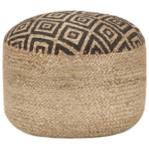 vidaXL Pouf fait &agrave; la main Noir 45 x 30 cm Jute