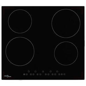 vidaXL Plaque de cuisson C&eacute;ramique 4 br&ucirc;leurs Contr&ocirc;le tactile 6000 W