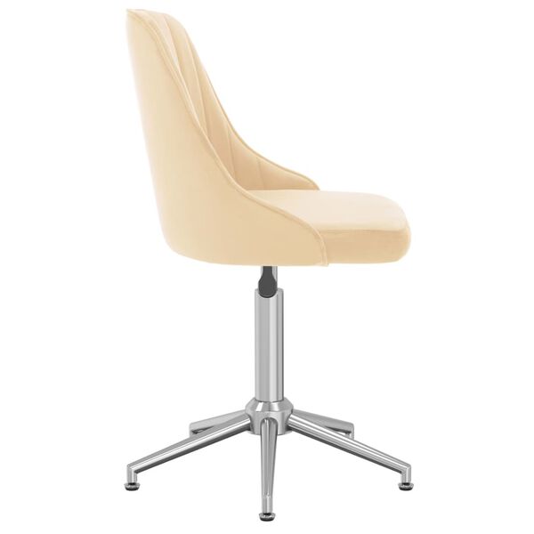 vidaXL Chaises pivotantes &agrave; manger lot de 2 cr&egrave;me velours