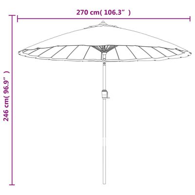 vidaXL Parasol d'extérieur avec mât en aluminium 270 cm Bleu azuré