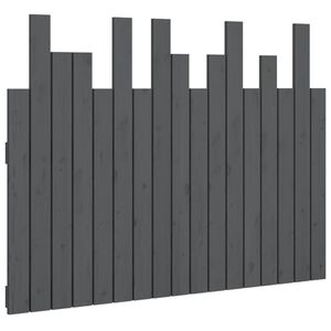 vidaXL T&ecirc;te de lit murale Gris 108x3x80 cm Bois massif de pin