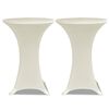 vidaXL Housse de table &Oslash; 70 cm Cr&egrave;me extensible 2 pcs