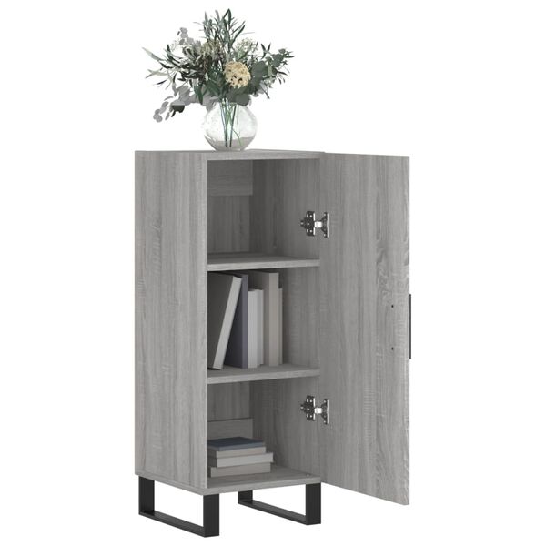 vidaXL Buffet Sonoma gris 34,5x34x90 cm Bois d'ing&eacute;nierie