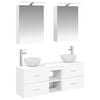 vidaXL Ensemble d'armoire de salle de bain 5 pc Blanc