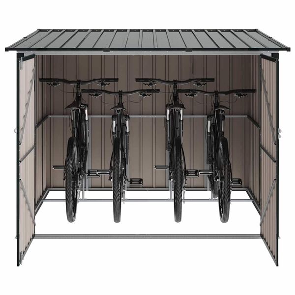 vidaXL Abri de vélo 3 pcs Anthracite 215 x 206 x 157 cm Métal