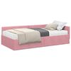 vidaXL Cadre de lit d'angle avec matelas 2 pc Rose 100 x 200 cm