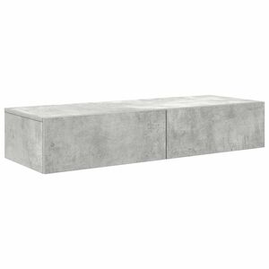 vidaXL &Eacute;tag&egrave;re murale avec tiroirs gris b&eacute;ton bois d'ing&eacute;nierie