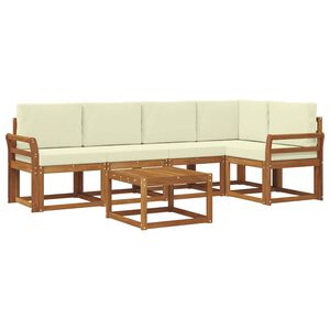 vidaXL Ensemble de canap&eacute;s d'ext&eacute;rieur 6 pc Naturel et Cr&egrave;me