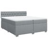 vidaXL Sommier &agrave; lattes de lit avec matelas Gris clair 200x200cm Tissu