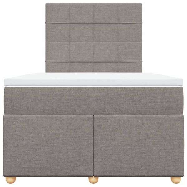 vidaXL Sommier &agrave; lattes de lit avec matelas Taupe 120x200 cm Tissu
