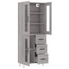 vidaXL Buffet haut Sonoma gris 69,5x34x180 cm Bois d'ing&eacute;nierie