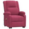 vidaXL Fauteuil de massage Rouge bordeaux Velours