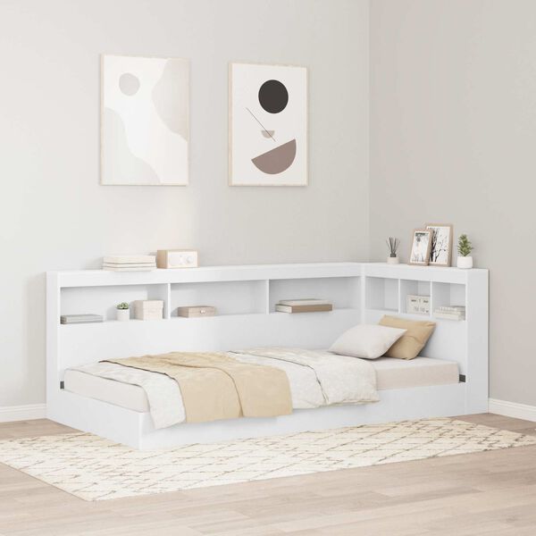 vidaXL T&ecirc;te de lit de rangement Blanc 100 cm Bois d'ing&eacute;nierie