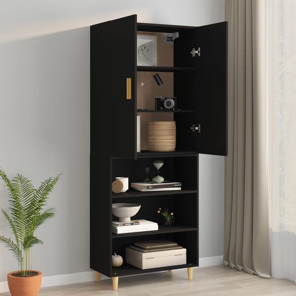vidaXL Armoire murale suspendue Noir 69,5x34x90 cm