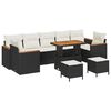 vidaXL Ensemble de canap&eacute; de jardin Noir polyrotin