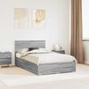 vidaXL Cadre de lit Gris Sonoma 120 x 200 cm Bois d'ing&eacute;nierie