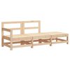vidaXL Salon de jardin 3 pcs avec coussins bois massif