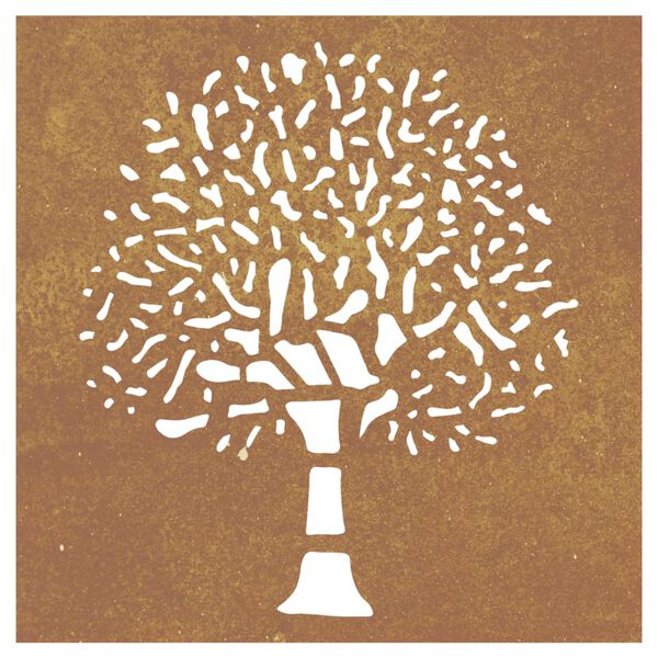 vidaXL Décoration murale jardin 55x55 cm acier corten design d'arbre