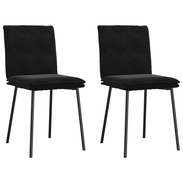 vidaXL Chaises à manger lot de 2 Noir Velours
