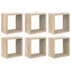 vidaXL &Eacute;tag&egrave;res cube murales 6 pcs Ch&ecirc;ne sonoma 26x15x26 cm