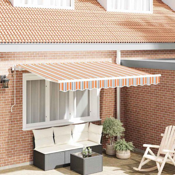 vidaXL Auvent R&eacute;tractable Multicolore 350 x 200 cm tissu