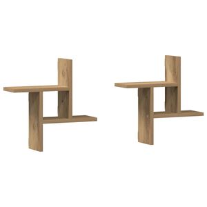 vidaXL &Eacute;tag&egrave;res murales 2 pcs ch&ecirc;ne artisanal bois d'ing&eacute;nierie