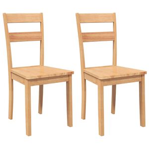 vidaXL Chaises &agrave; manger 2 pcs bois massif naturel caoutchouc