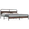 vidaXL Cadre de lit en m&eacute;tal sans matelas ch&ecirc;ne marron 183x213 cm