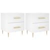 vidaXL Tables de chevet 2 pcs blanc 40x35x47,5 cm bois d&rsquo;ing&eacute;nierie