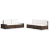vidaXL Salon de jardin 4 pcs R&eacute;sine tress&eacute;e Marron