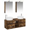 vidaXL Ensemble de mobilier de salle de bain 5 pcs Ch&ecirc;ne fum&eacute;