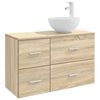 vidaXL Ensemble de mobilier de salle de bain 2 pcs Ch&ecirc;ne Sonoma