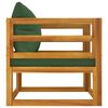 vidaXL Chaise de jardin avec coussins verts bois massif d'acacia