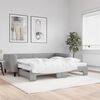 vidaXL Lit de jour avec gigogne et matelas gris clair 100x200 cm tissu