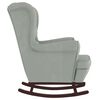 vidaXL Fauteuil &agrave; bascule &agrave; oreilles en velours gris clair bois massif
