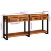 vidaXL Tables console avec tiroir 2 pcs Marron Bois d'Acacia Massif