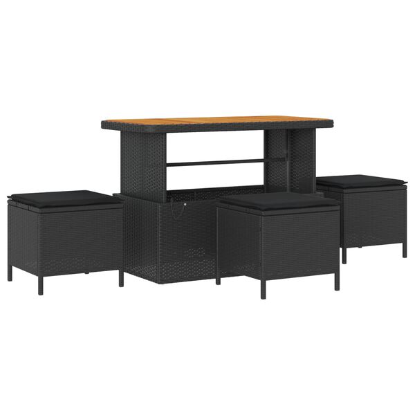 vidaXL Ensemble de canap&eacute; de jardin avec coussin 10 pcs Noir