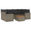 vidaXL Salon de jardin avec coussins 7 pcs gris r&eacute;sine tress&eacute;e