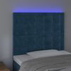 vidaXL T&ecirc;te de lit &agrave; LED Bleu fonc&eacute; 90x5x118/128 cm Velours