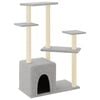 vidaXL Arbre &agrave; chat avec griffoirs en sisal gris clair 107,5 cm