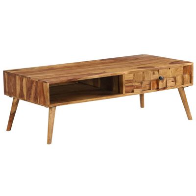 vidaXL Table basse Bois massif avec finition miel 110x50x37 cm