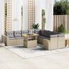vidaXL Salon de jardin 11 pcs avec coussins beige r&eacute;sine tress&eacute;e