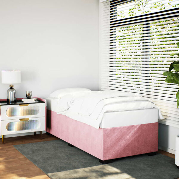 vidaXL Cadre de lit sans matelas rose 90x190 cm velours