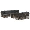 vidaXL Ensemble de canap&eacute; de jardin 11 pc Gris polyrotin