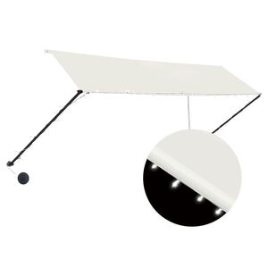 vidaXL Auvent r&eacute;tractable avec LED 350x150 cm Cr&egrave;me